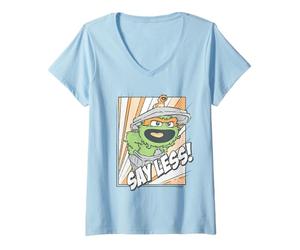 Donna Sesame Street Oscar Say Less Shout Maglietta con Collo a V