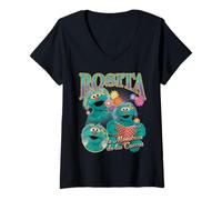 Donna Sesame Street Rosita Bootleg Style Maglietta con Collo a V