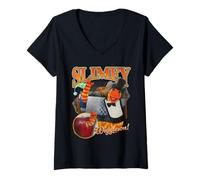 Donna Sesame Street Slimey Bootleg Style Maglietta con Collo a V