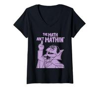 Donna Sesame Street The Count Math Ain't Mathin' Maglietta con Collo a V