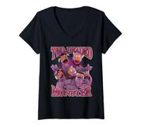 Donna Sesame Street Two-Headed Monster Maglietta con Collo a V