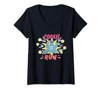 Donna Sesame Street Vintage Sign Cookie Monster On The Run Maglietta con Collo a V