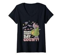 Donna Sesame Street Vintage The Count, Make Every Day Count Maglietta con Collo a V