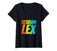 Donna Sesbian Lex | Funny Lesbian Maglietta con Collo a V