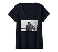 Donna Sessione di Allenamento di Boxe del Pugile Frank Bruno East London 1984 Maglietta con Collo a V