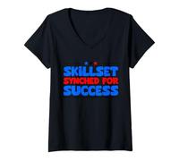 Donna Set di competenze Sincronizzato per Un colloquio di Lavoro Maglietta con Collo a V
