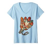 Donna Set di Piume tribali Indigene Indiane Maglietta con Collo a V