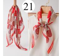 Donna Seta Sciarpa Sottile Rosa Floreale Estate Elegante collo Scialle 68x68cm