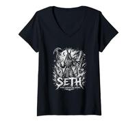 Donna Seth Chaos attraversa Il Deserto Anubis Maglietta con Collo a V