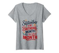 Donna Settembre è Il Mese del Mio Compleanno Sì Tutto Il Mese Maglietta con Collo a V