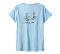 Donna SEWCIOPATH - Meme Vintage Divertente per Macchina da Cucire sul Retro Maglietta con Collo a V