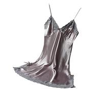 Donna Sexy Corto Con Scollo A V Sexy Pigiama Seta Senza Maniche Curvy