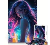 Donna sexy in una città luminosa - Puzzle per adulti da 1000 pezzi - Rafforza la memoria - Tranquillità - Bordo pulito - Opera d'arte da collezione 38x52cm