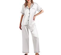 Donna Sexy Lingerie Rosso Lingerie Trasparente Camicia da Notte da in Raso Camicia Notte Allentata Corta Sexy Set Completo di Biancheria Completo Donna Hot per Sesso Lingeria White M