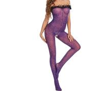 Donna Sexy Lingerie Sexy Lingerie Donna Leopardo Un pezzo Rete Body Body Net Babydoll Calze a rete Catsuit Trascurati, multicolore, Taglia unica