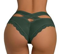 Donna Sexy Perizoma Slip G-String Thong Traspirante Taglie Forti con Ritaglio Bikini in Pizzo Motivo Floreale Taglia Hipster Mutandine Underwear Multi Pack