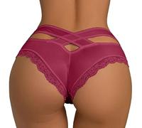 Donna Sexy Perizoma Slip G-String Thong Traspirante Taglie Forti con Ritaglio Bikini in Pizzo Motivo Floreale Taglia Hipster Mutandine Underwear Multi Pack