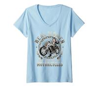 Donna Sexy Reale Pulcino Ride Moto Regalo Biker Pupa Pollastrella Maglietta con Collo a V
