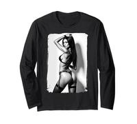 Donna sexy sulla maglietta - Bella Bruna Bikini Babe B & W Maglia a Manica