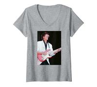 Donna Shadows Hank Marvin Apache Guitar Legend Live 1989 Maglietta con Collo a V