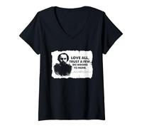 Donna Shakespeare Love all Trust A Few Citazione Bardo Letteratura Maglietta con Collo a V