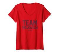 Donna Shameless Team Milkovich Maglietta con Collo a V, Rosso, L