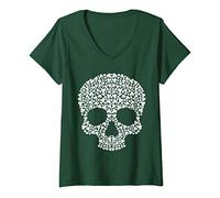 Donna Shamrock Skull - giorno fortunato irlandese teschio di San P Maglietta con Collo a V