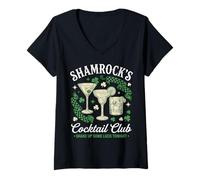 Donna Shamrock's Cocktail Club Shake Up Luck Tonight Maglietta con Collo a V