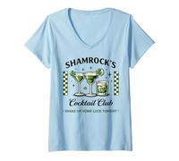 Donna Shamrock's Cocktail Club Shake Up Some Luck Tonight Maglietta con Collo a V