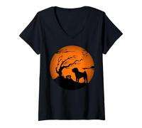 Donna Shar Pei Halloween Maglietta con Collo a V