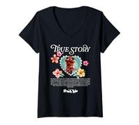 Donna Shark Tale Shrimp True Story Maglietta con Collo a V