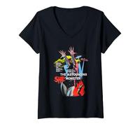 Donna She Monster Maglietta con Collo a V
