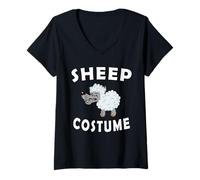 Donna Sheep Costume Lupo in Costume da Pecora Maglietta con Collo a V