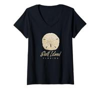 Donna Shell Island Florida Shelling Gift Souvenir Sand Dollar Maglietta con Collo a V