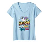 Donna Shell Yeah Spiaggia Sirena Ragazza Estate Maglietta con Collo a V