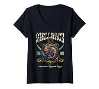 Donna Shellback 1980 Equator Crossing Design per L'Anno 1980 Maglietta con Collo a V