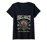 Donna Shellback 2023 Equator Crossing Design per l'anno 2023 Maglietta con Collo a V