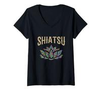 Donna Shiatsu Design per i praticanti Shiatsu, massaggiatore Maglietta con Collo a V