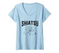 Donna Shiatsu Design per i praticanti Shiatsu, massaggiatore Maglietta con Collo a V