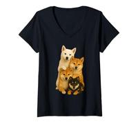 Donna Shiba Inu Akita Kishu Ken Maglietta con Collo a V