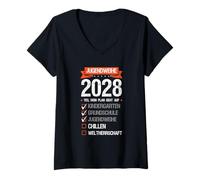 Donna Shirt Jugendweihe 2028 - Sì, Il Mio Piano ha funzionato Maglietta con Collo a V