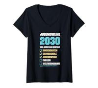 Donna Shirt Jugendweihe 2030 - Sì, Il Mio Piano ha funzionato Maglietta con Collo a V