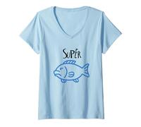 Donna Shirt Super Porch The Ultimate Catch per Ogni Occasione Maglietta con Collo a V