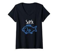 Donna Shirt Super Porch The Ultimate Catch per Ogni Occasione Maglietta con Collo a V