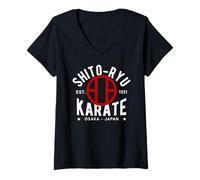 Donna Shito Ryu Karate Do Martial Arts Japan Tokyo Maglietta con Collo a V