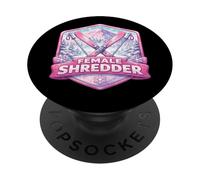 Donna Shredder Esperto Donna Sciatore Maestro di Sci Divertimento PopSockets PopGrip Adesivo