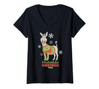 Donna Shrek Donkey Muletide Greetings Maglietta con Collo a V