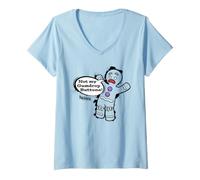 Donna Shrek Gingy Not My Gumdrop Buttons Comic Style Maglietta con Collo a V