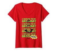 Donna Shrek I Refuse to Be Ordinary Rebel Maglietta con Collo a V