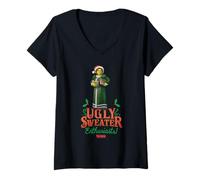 Donna Shrek Ugly Sweater Enthusiast Fiona Maglietta con Collo a V
